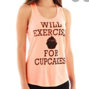 Orange Will Exercise For Cupcakes Workout Tank